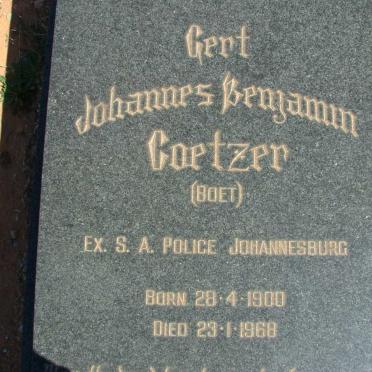 COETZER Johannes Benjamin 1900-1968