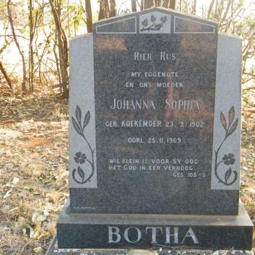 BOTHA Johanna Sophia nee KOEKEMOER 1902-1969