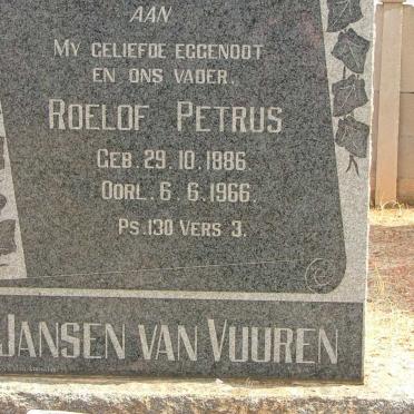 VUUREN Roelof Petrus, Jansen van 1886-1966