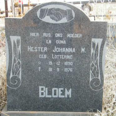 BLOEM Hester Johanna M. nee LOTTERING 1890-1976