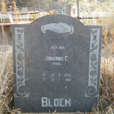 BLOEM Johanna C. nee PFAHL 1942-1991
