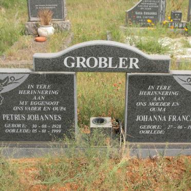 GROBLER Petrus Johannes 1928-1999 &amp; Johanna Francina 1929-