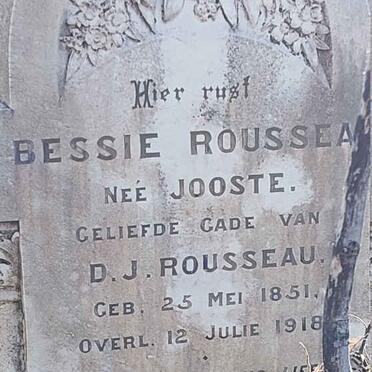 ROUSSEAU Bessie nee JOOSTE 1851-1918