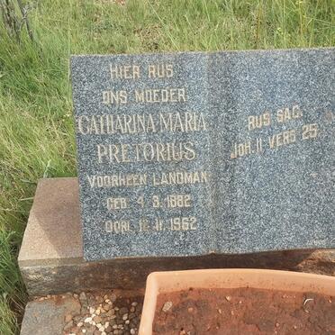 PRETORIUS Catharina Maria formerly LANDMAN 1882-1962