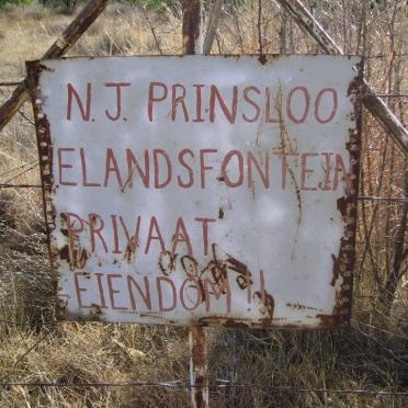 1. Sign board N.J. Prinsloo Elandsfontein