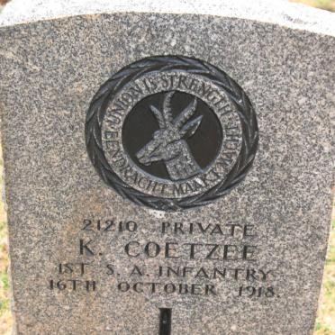 COETZEE K. -1918