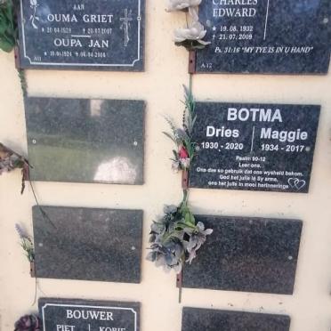 BOTMA Dries 1930-2020 &amp; Maggie 1934-2017 :: VOSTER Ria 1948-