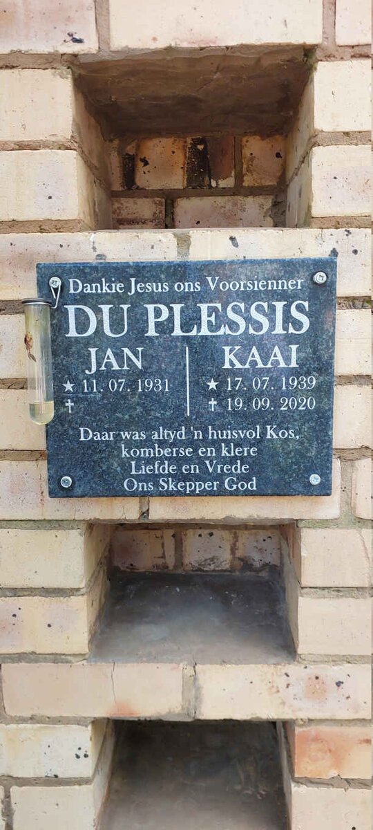 PLESSIS Jan, du 1931- & Kaai 1939-2020