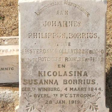 BORRIUS Johannes Philippus 1840-1892 &amp; Nicolasina Susanna 1844-1919