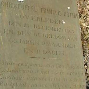 BOTHA Christoffel Francois -1865