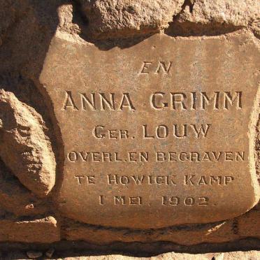 GRIMM Anna nee LOUW -1902