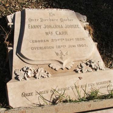 JOOSTE Fanny Johanna nee CARR 1828-1905