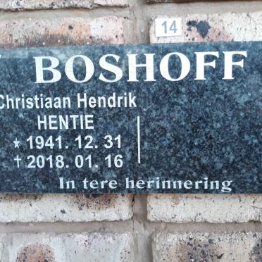 BOSHOFF Christiaan Hendrik 1941-2018