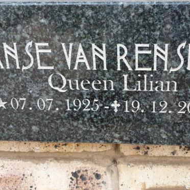 RENSBURG Queen Lilian, Janse van 1925-2016