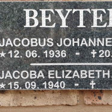 BEYTELL Jacobus Johannes 1936-2018 &amp; Jacoba Elizabeth 1940-