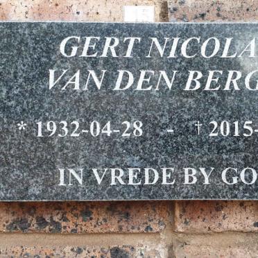 BERGH Gert Nicolas, van den 1932-2015