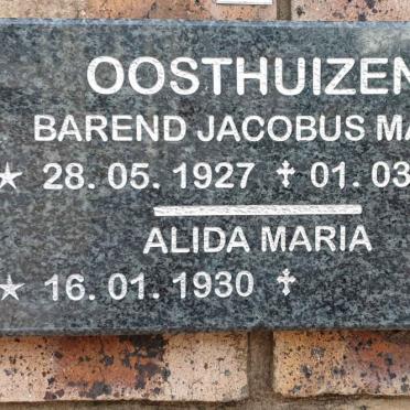 OOSTHUIZEN Barend Jacobus Marx 1927-2017 &amp; Alida Maria 1930-