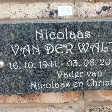WALT Nicolaas, van der 1941-2018