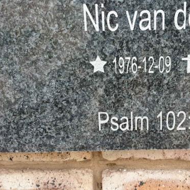 WALT Nic, van der 1976-2013