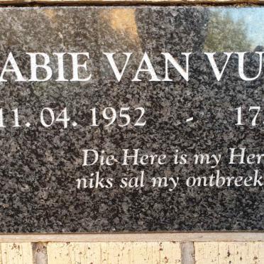 VUUREN Abie, van 1952-2010