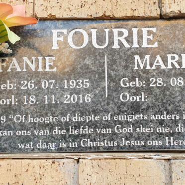 FOURIE Fanie 1935-2016 &amp; Mareen 1939-