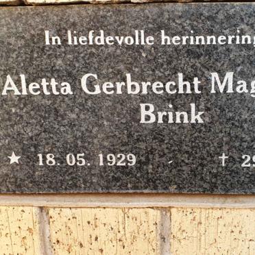 BRINK Aletta Gerbrecht Magdalena 1929-2012