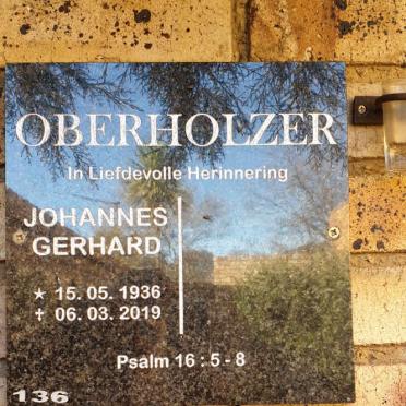 OBERHOLZER Johannes Gerhard 1936-2019