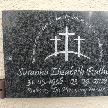 RUTHVEN Susanna Elizabeth 1936-2021