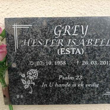 GREY Hester Isabella 1958-2013