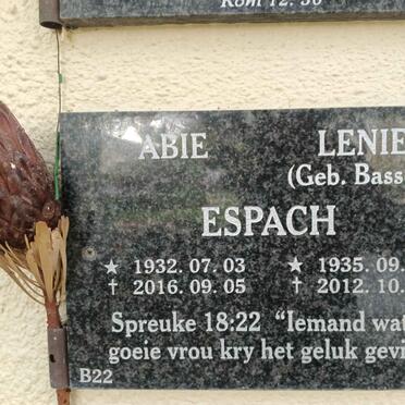 ESPACH Abie 1932-2016 & Lenie BASSON 1935-2012