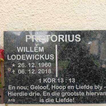 PRETORIUS Willem Lodewickus 1960-2018