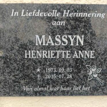 MASSYN Henriette Anne 1973-2015