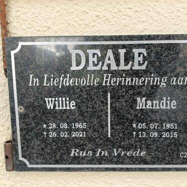 DEALE Willie 1965-2021 & Mandie 1951-2015
