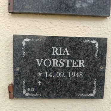 VORSTER Ria 1948- 