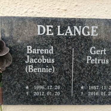 LANGE Barend Jacobus, de 1996-2012 :: LANGE Gert Petrus, de 1957-2016