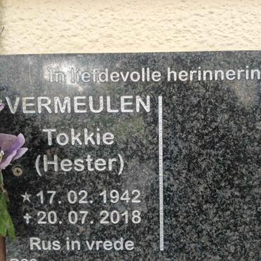VERMEULEN Hester 1942-2018