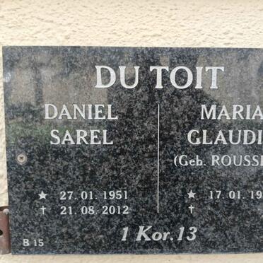 TOIT Sarel Daniel, du 1951-2012 & Maria Claudia ROUSSEAU 1955-