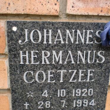 COETZEE Johannes Hermanus 1920-1994
