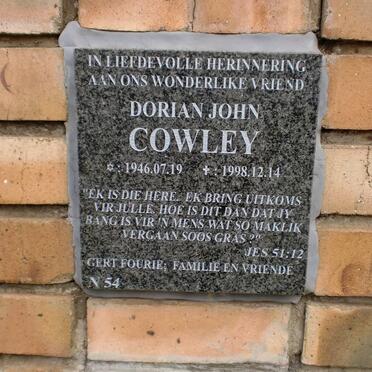 COWLEY Dorian John 1946-1998