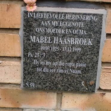 HAASBROEK Mabel 1925-1999