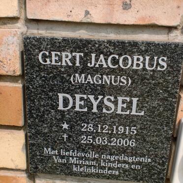 DEYSEL Gert Jacobus 1915-2006