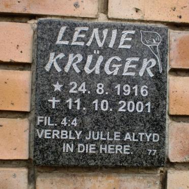 KRUGER Lenie 1916-2001