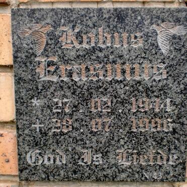 ERASMUS Kobus 1944-1996