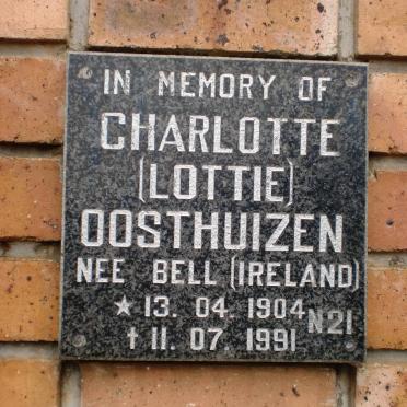 OOSTHUIZEN Charlotte nee BELL 1904-1991