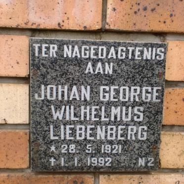 LIEBENBERG Johan George Wilhelmus 1921-1992
