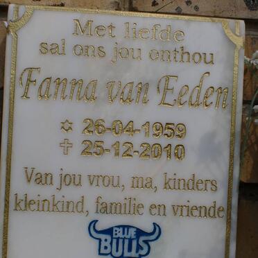 EEDEN Fanna, van 1959-2010
