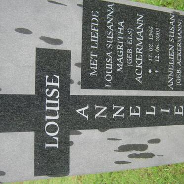 ACKERMANN Louisa Susanna Magritha nee ELS 1946-2003 :: ACKERMANN Annelien Susan 1967-