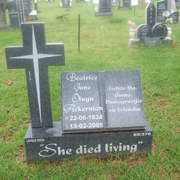 ACKERMAN Beatrice June Olwyn 1934-2005