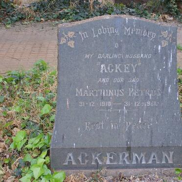 ACKERMAN Marthinus Petrus 1910-1961