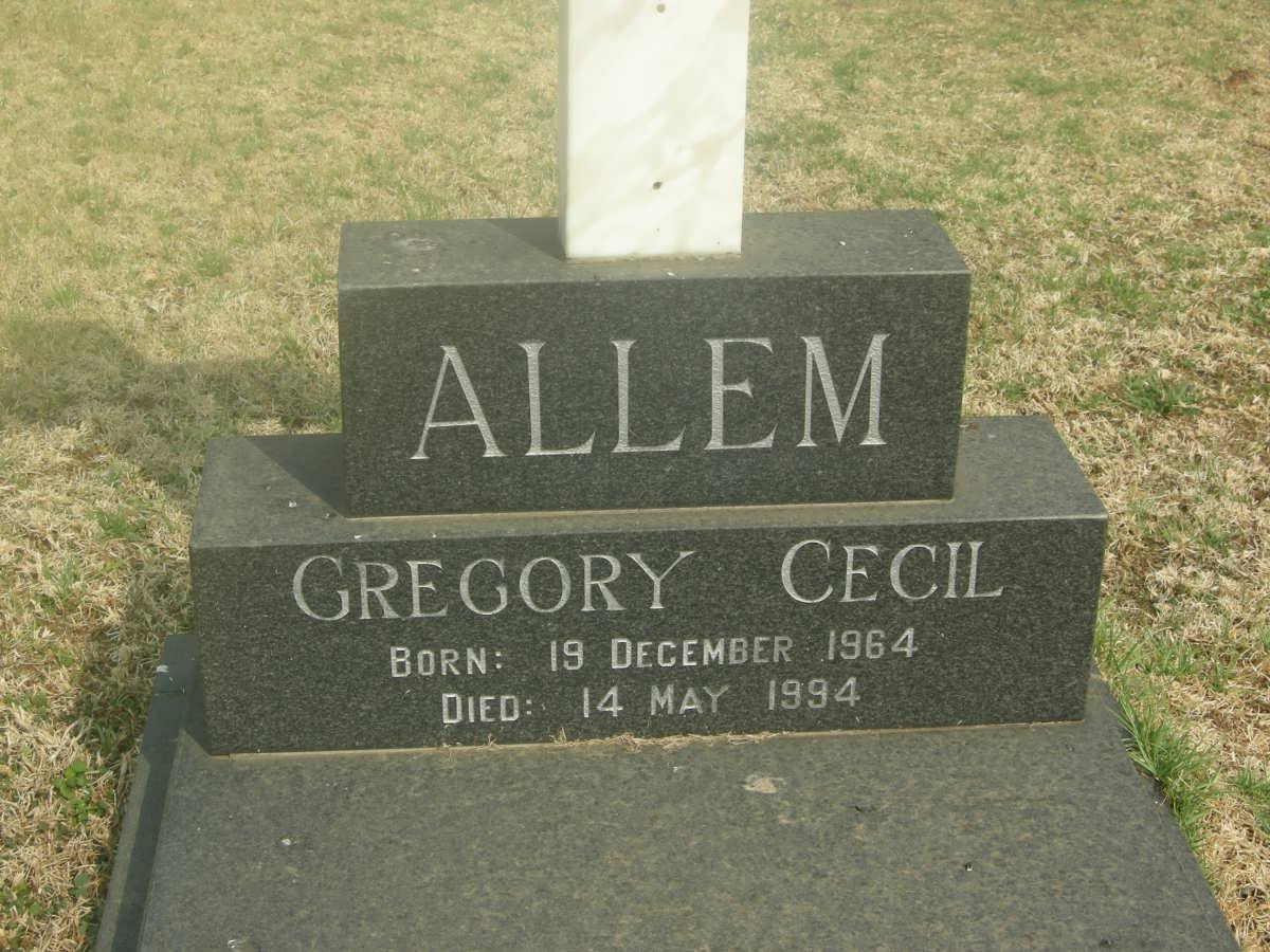 ALLEM Gregory Cecil 1964-1994